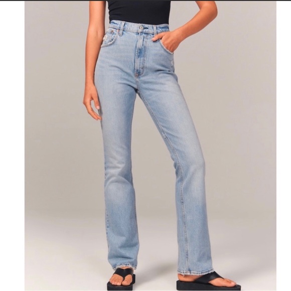 Abercrombie & Fitch Denim - Abercrombie 70s Vintage Flare Ultra High Rise Jeans 30/10 Long Tall Light Wash